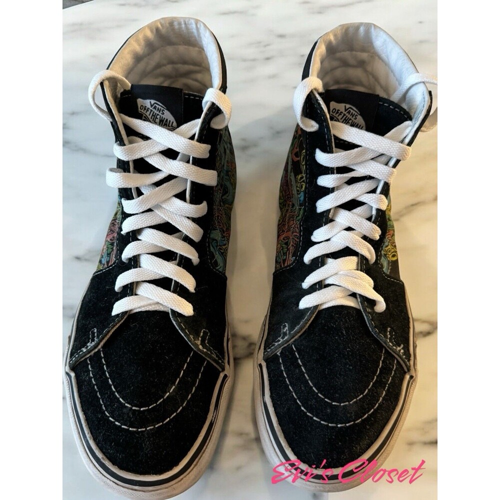 Vans Sk8-Hi Underwater, 10, Multicolored Skate Shoes, Suede & Canvas